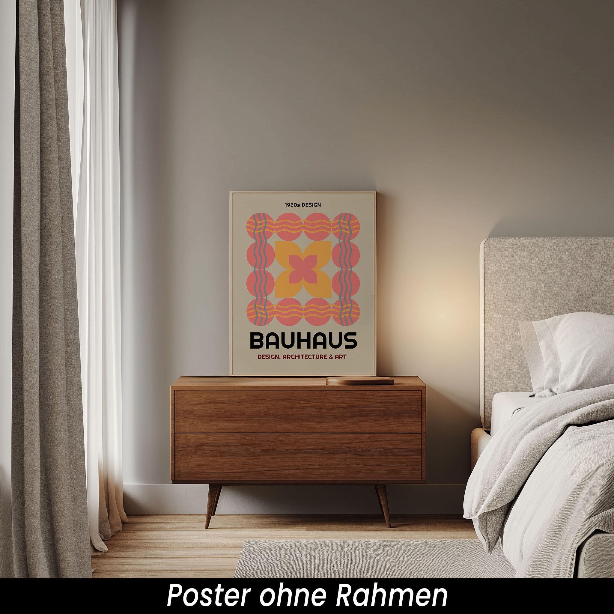 Bauhaus Poster 1920er Design - Geometrische Wandbild | Abstrakte Wanddeko auf halbmattem Papier