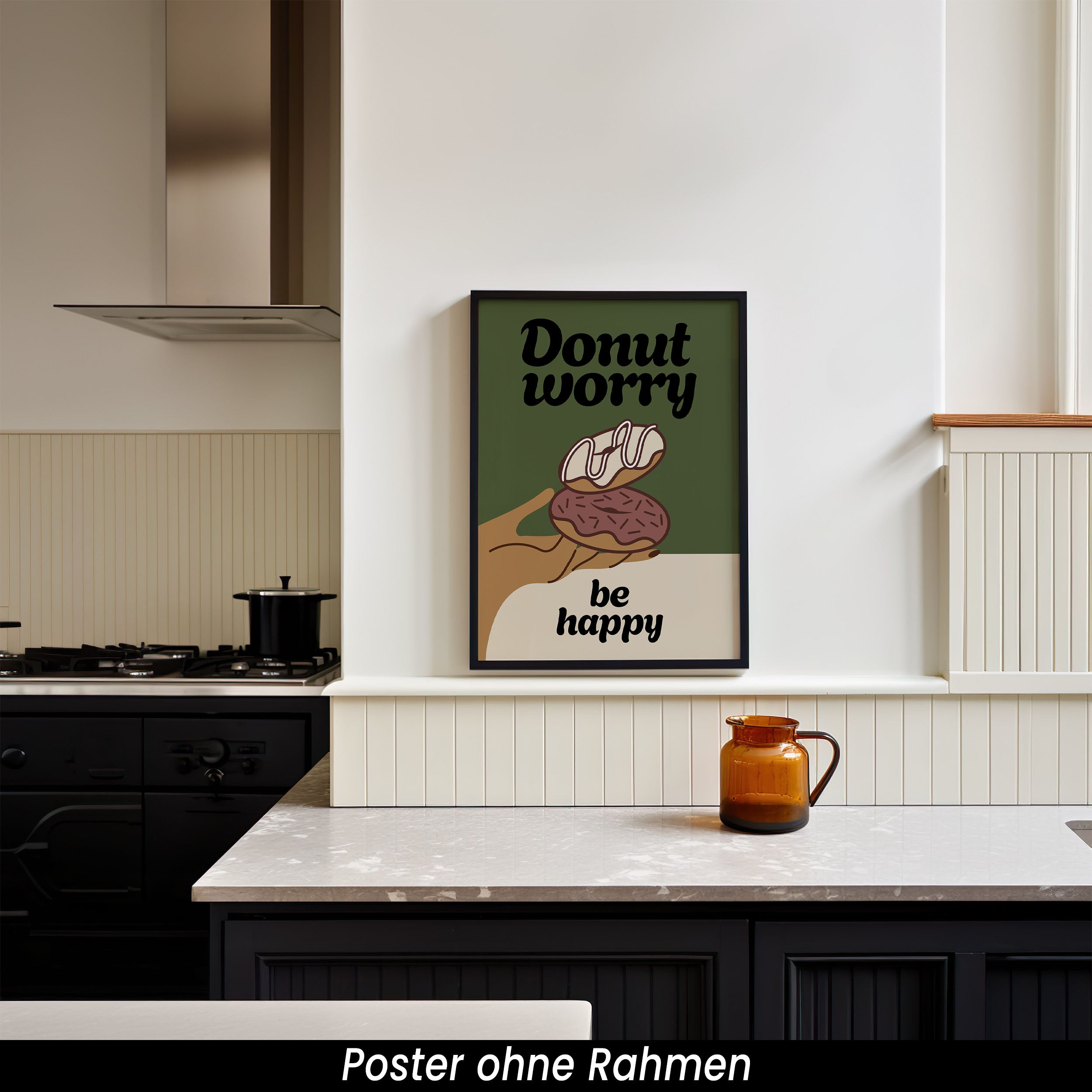 Humorvolles Typografie-Poster - Witziges Wandbild mit Donut Wortspiel | Küchen Deko auf halbmattem Papier