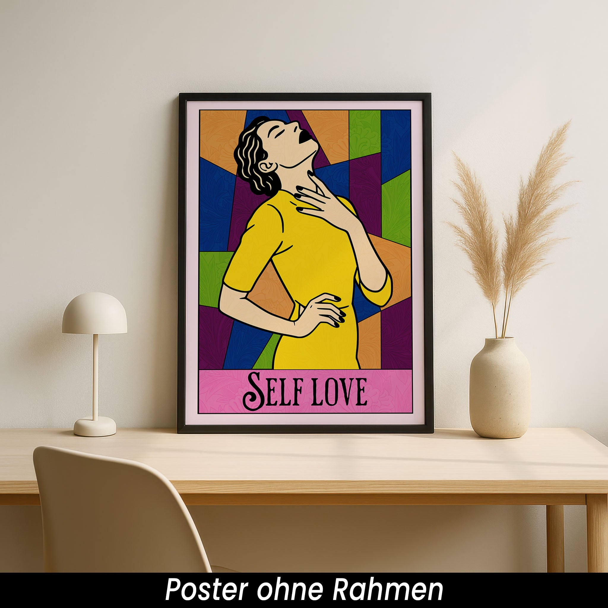 Retro Poster - Pop Art Wandbild Bunte Frauen Illustration | Moderne Wanddeko auf halbmattem Papier