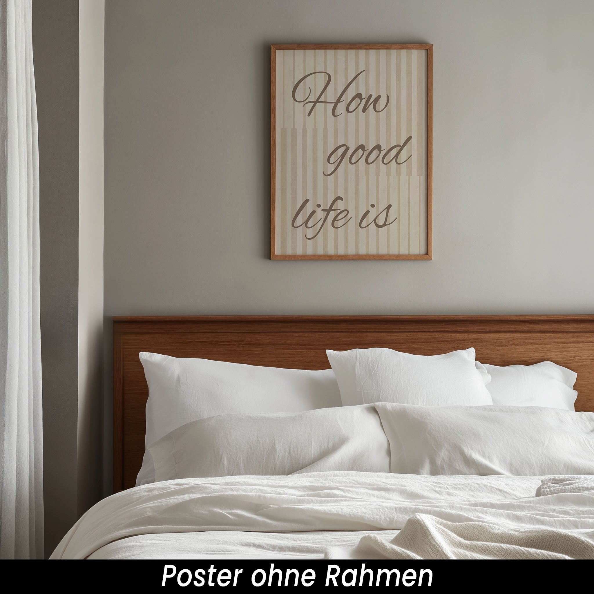 Typografie Poster - Inspirierendes Wandbild in Beige & Braun | Minimalistische Wanddeko auf halbmattem Papier
