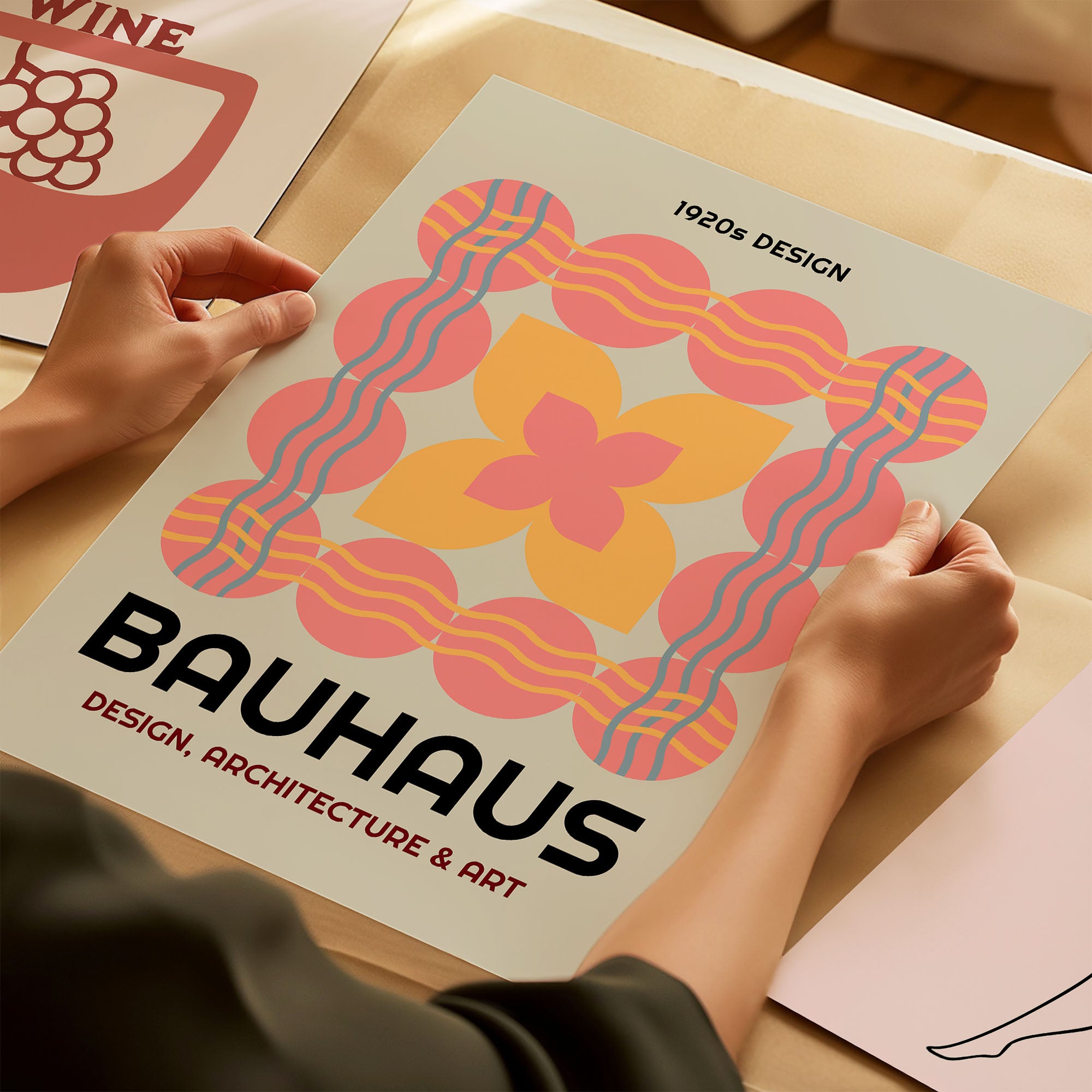 Bauhaus Poster 1920er Design - Geometrische Wandbild | Abstrakte Wanddeko auf halbmattem Papier