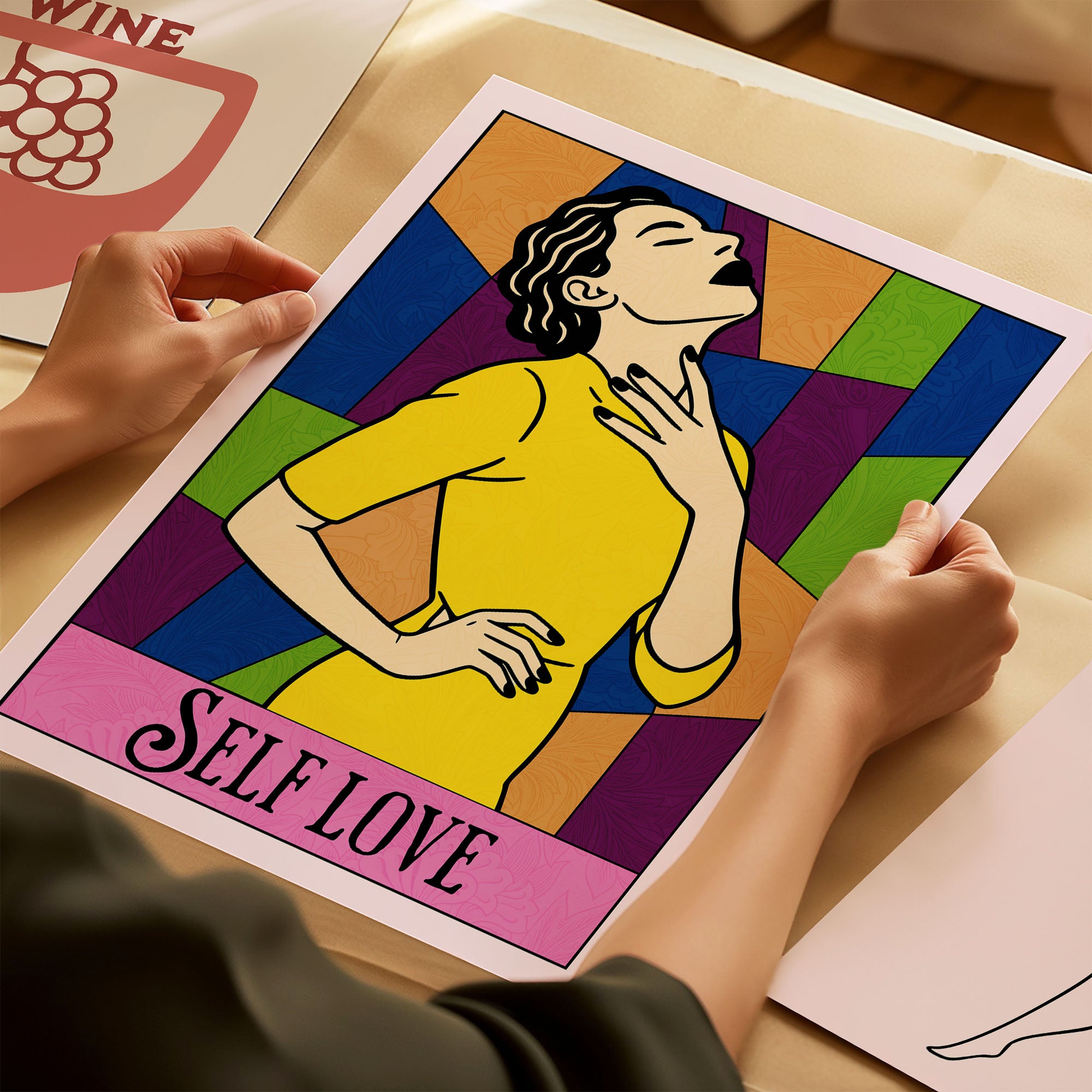 Retro Poster - Pop Art Wandbild Bunte Frauen Illustration | Moderne Wanddeko auf halbmattem Papier