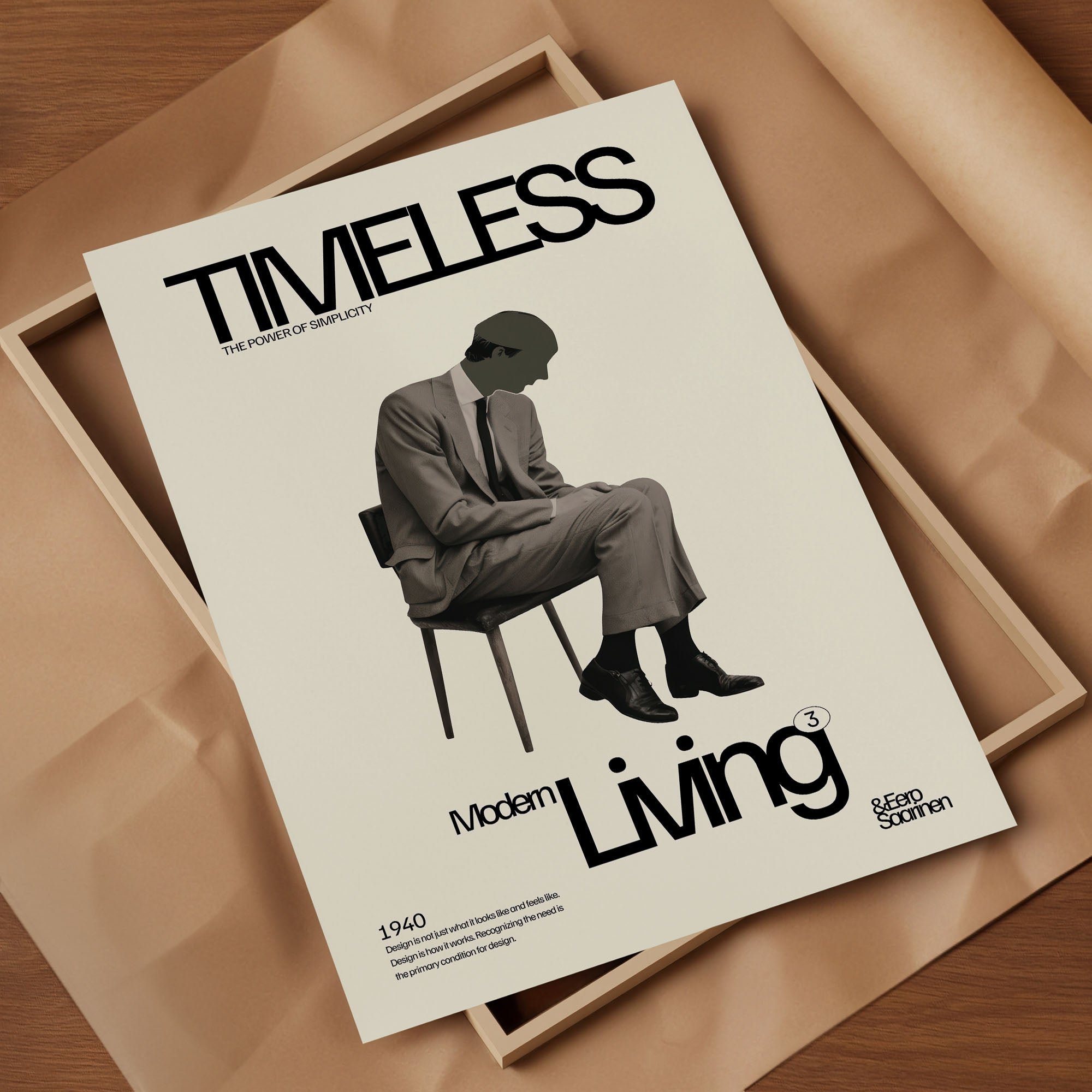 Modernes Poster - Minimalistisches Wandbild mit Mid Century Typografie | Zeitlose Wanddeko auf halbmattem Papier