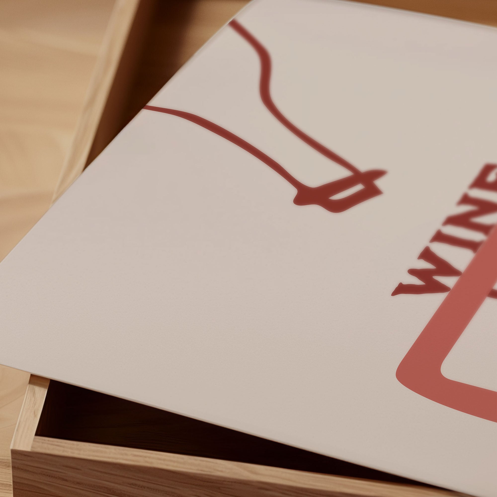 Minimalistisches Wein Poster – Modernes Wandbild mit Wein Glas & Trauben | Für Küchen- & Bar Deko auf halbmattem Papier