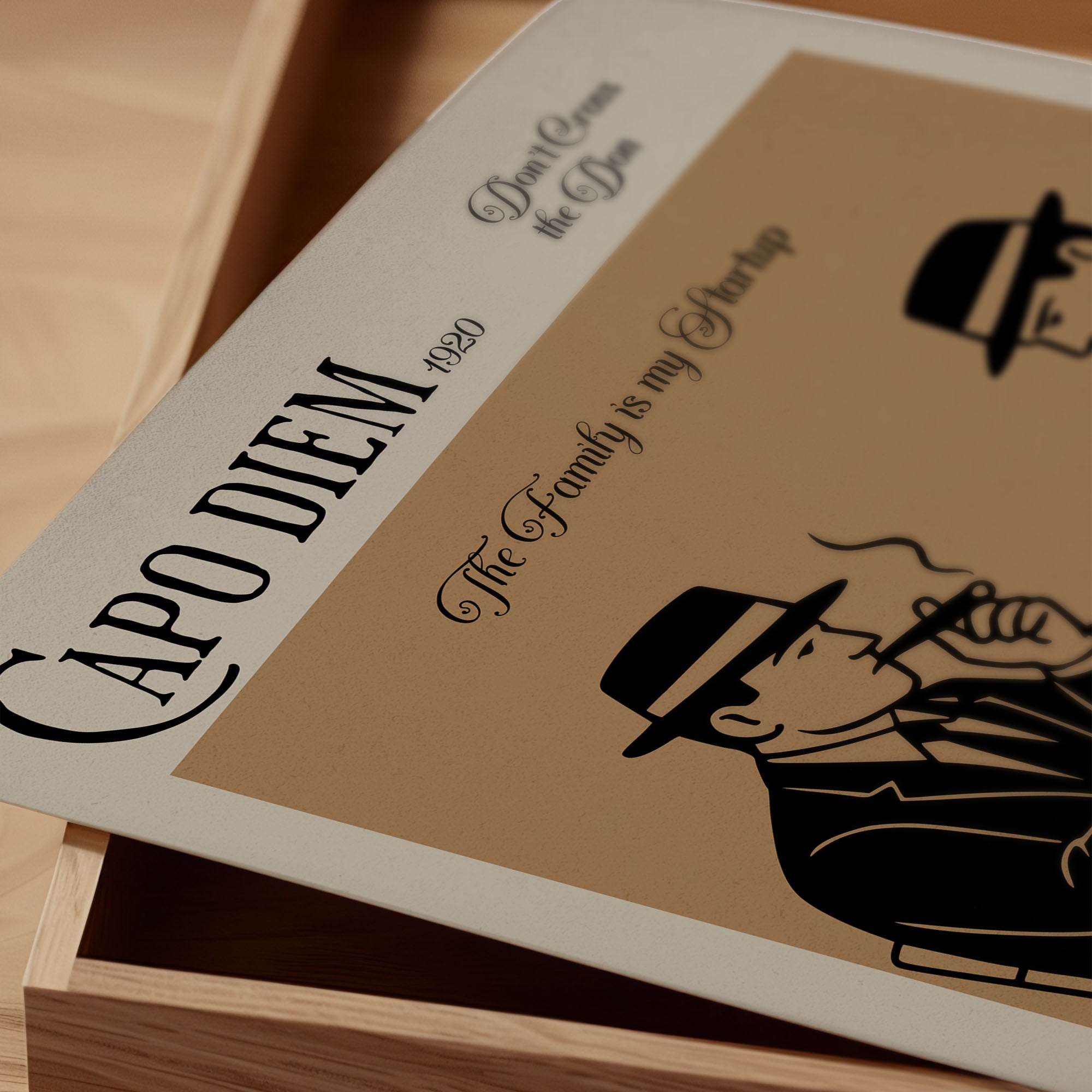 Mafia Poster 1920er Stil - Gangster Wandbild mit Familien Zitate | Vintage Wanddeko auf halbmattem Papier