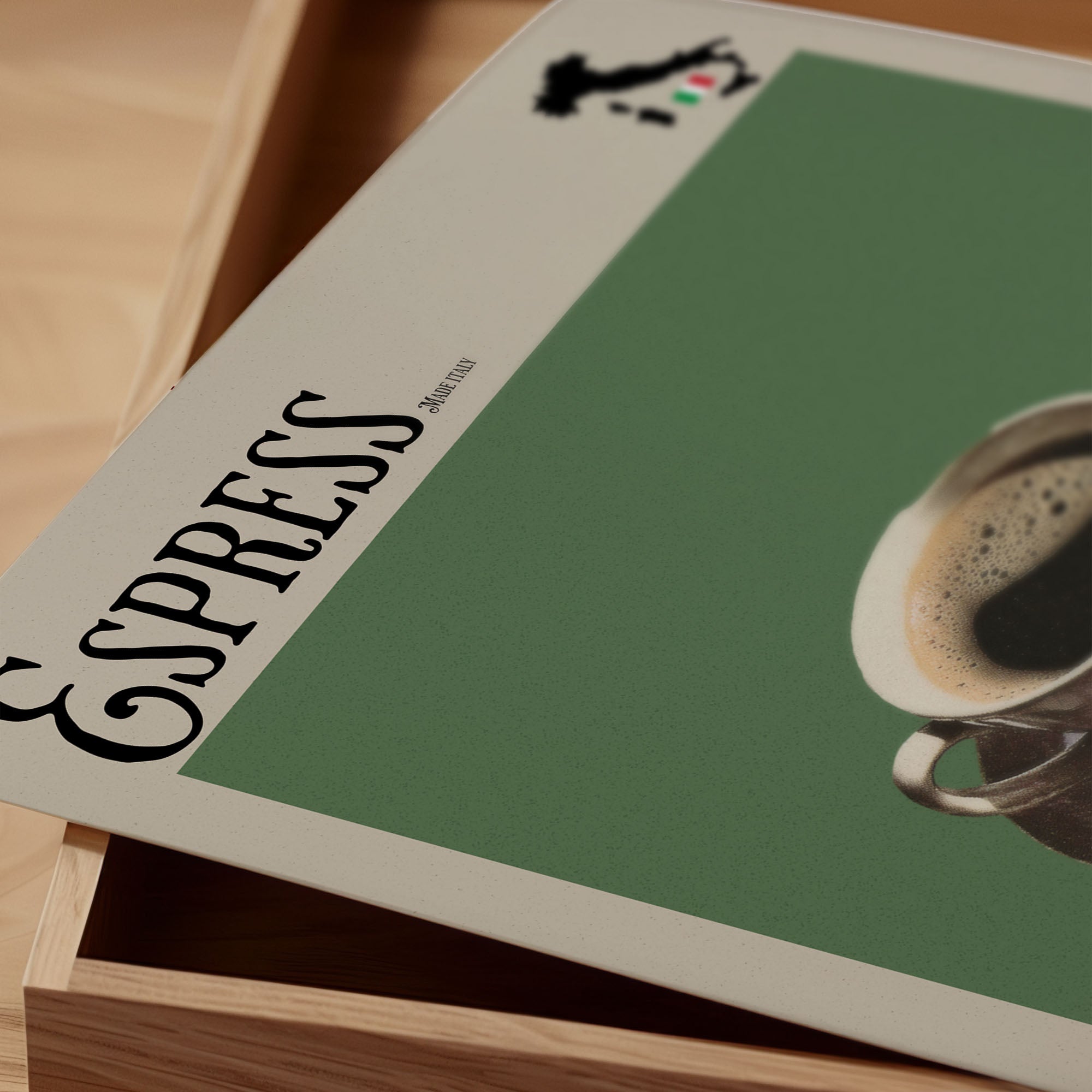 Espresso Poster - Nostalgisches Kaffee Wandbild für die Küche | Vintage Wanddeko auf halbmattem Papier