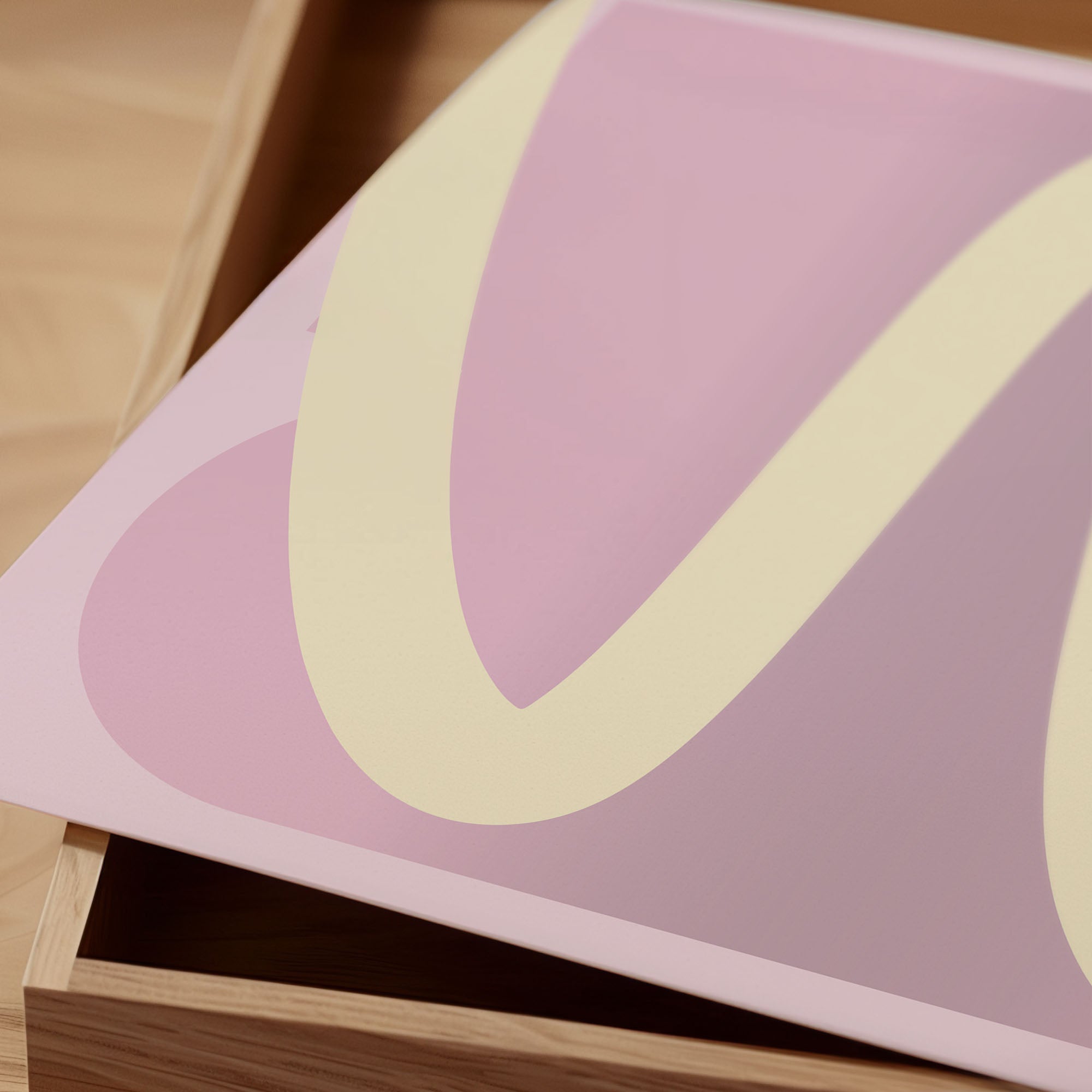 Abstraktes Pastellposter – Minimalistisches Wandbild in Rosa & Creme | Moderne Wanddeko auf halbmattem Papier