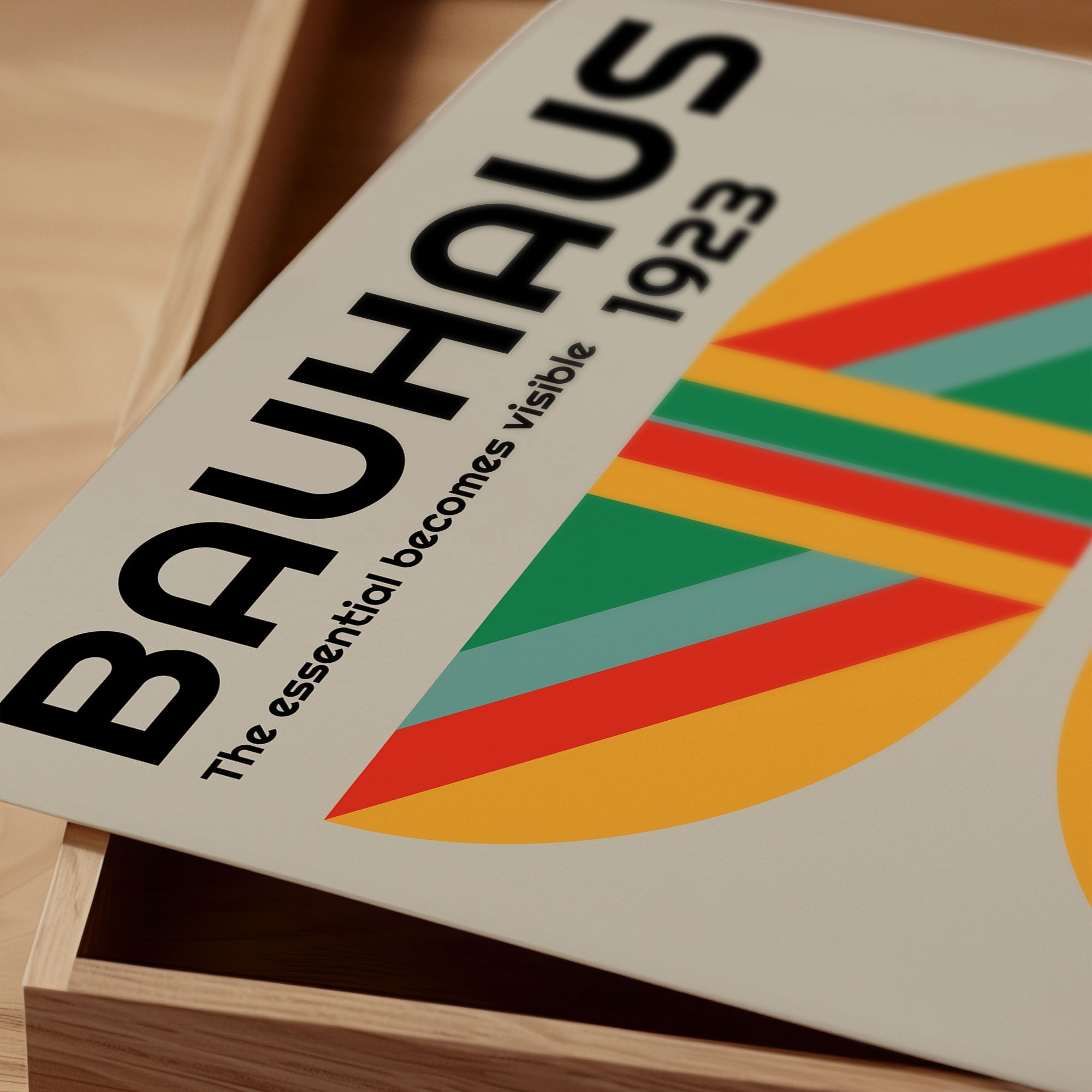 Bauhaus Poster - Geometrisches Wandbild Bunt | Retro Wanddeko auf halbmattem Papier