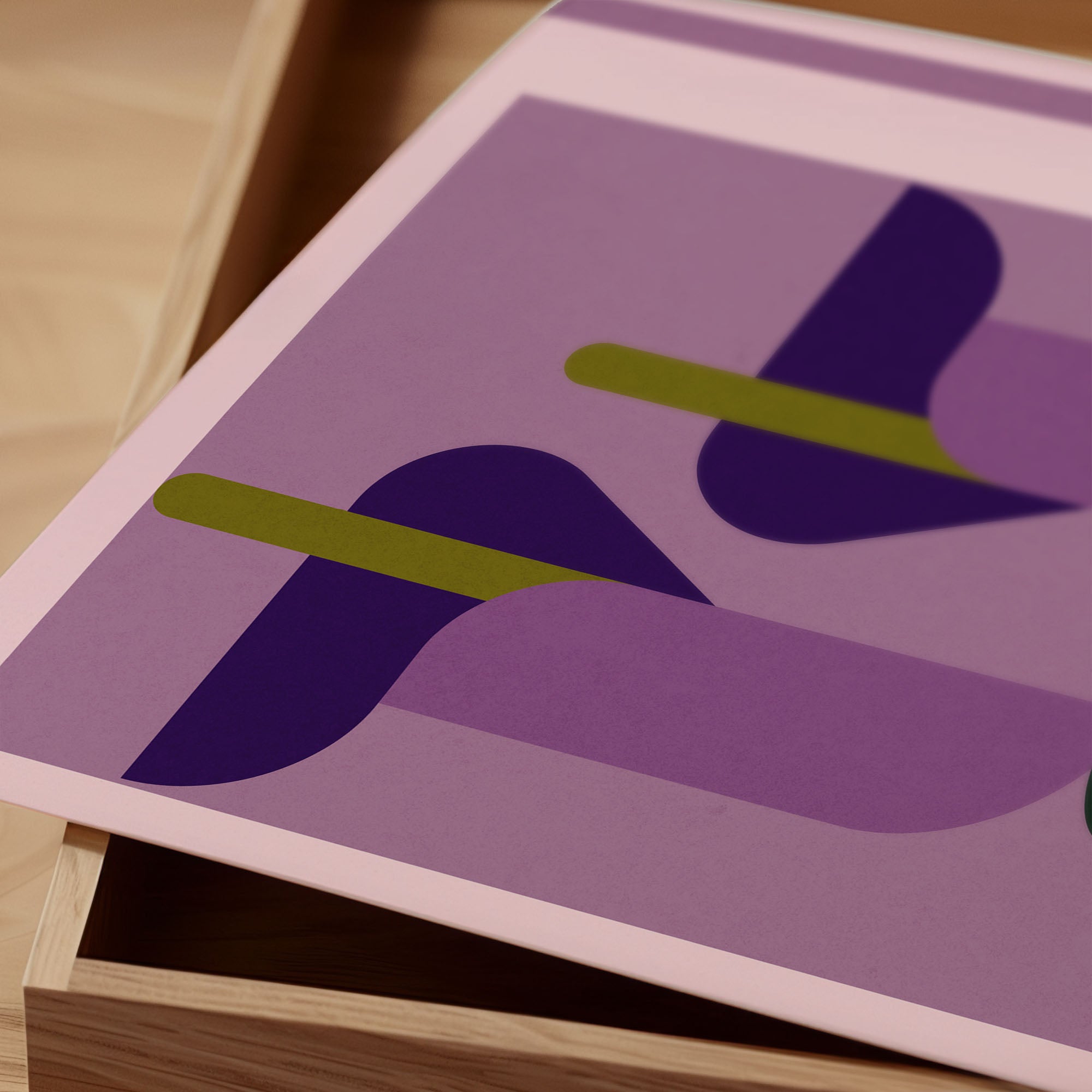 Blumen Poster Modern – Geometrisches Wandbild in Violett | Minimalistische Wanddeko auf halbmattem Papier