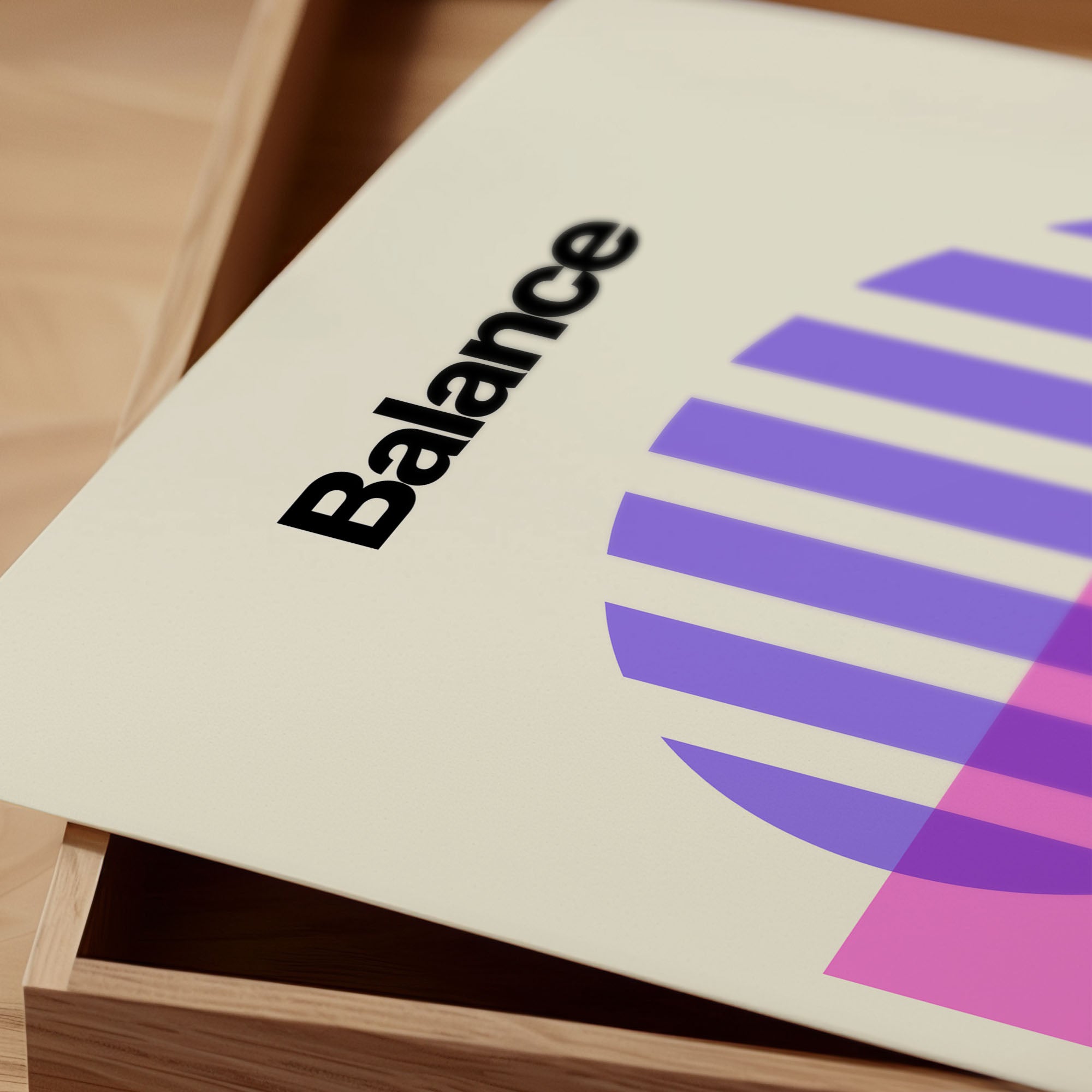 Minimalistisches Poster - Geometrisches Wandbild in Pink & Lila | Abstrakte Wanddeko auf halbmattem Papier