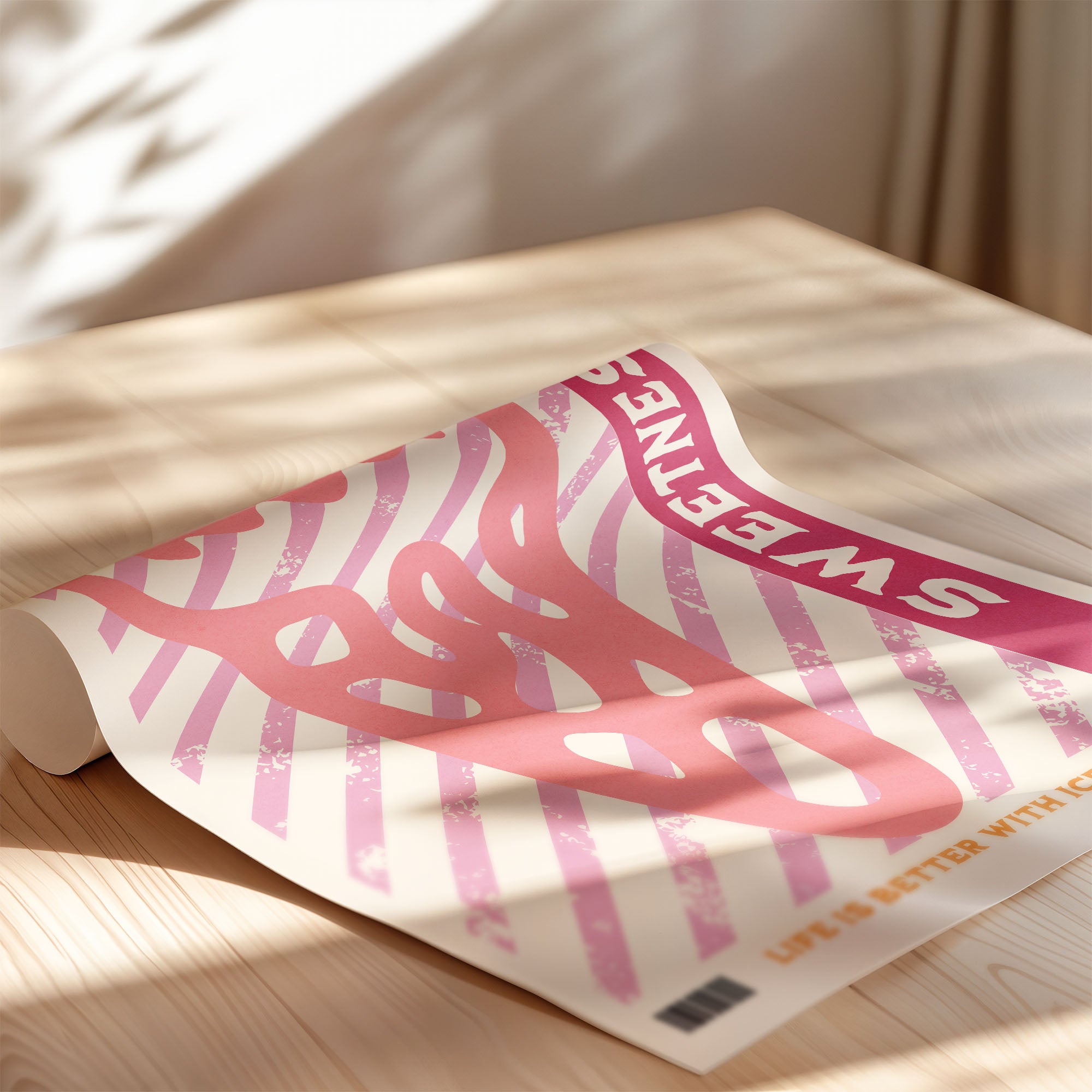 Pop Art Poster – Buntes Retro Wandbild in Rosa & Gelb | Sommer Wanddeko auf halbmattem Papier