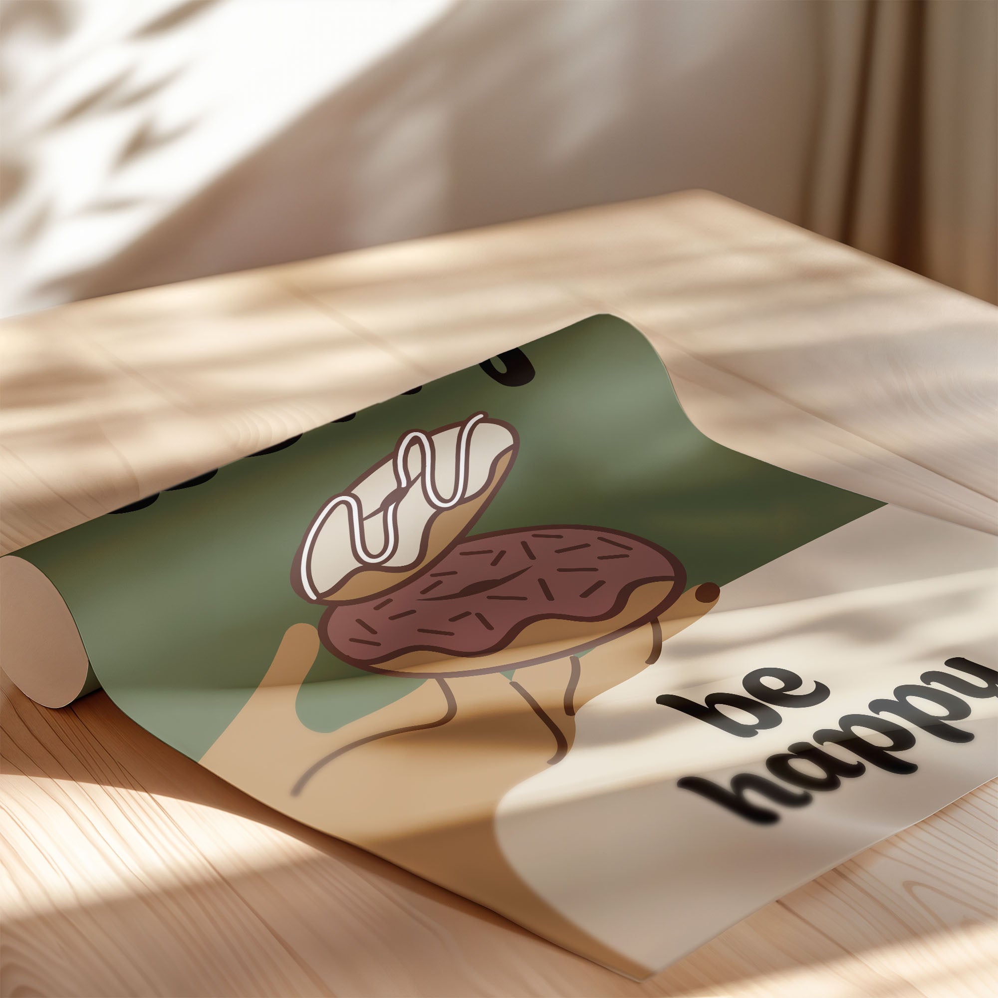 Humorvolles Typografie-Poster - Witziges Wandbild mit Donut Wortspiel | Küchen Deko auf halbmattem Papier